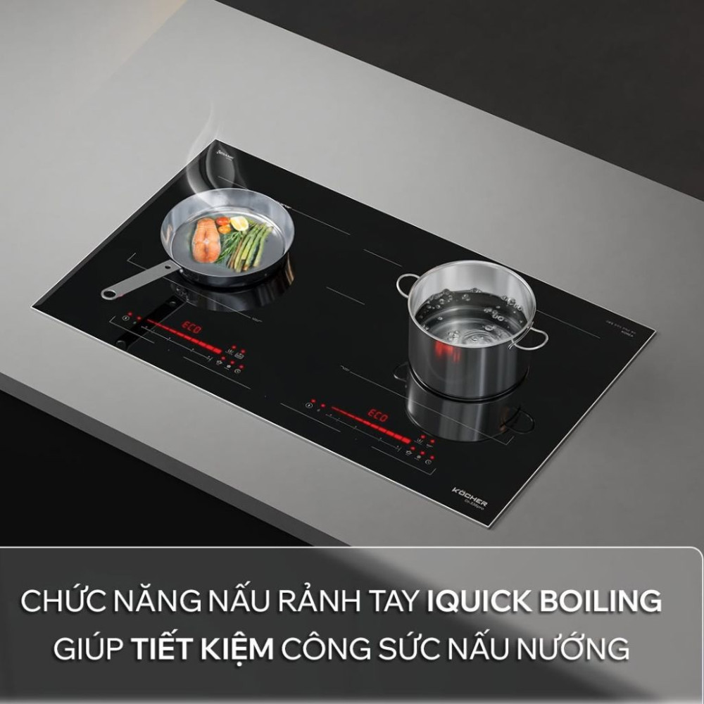 Bếp điện từ đôi âm Kocher DI-338 PRO - Hàng chính hãng