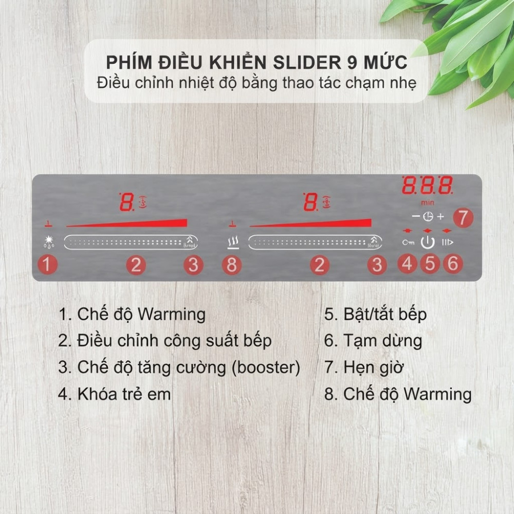 Bếp từ đôi lắp âm Kocher DIB4-888MI - Hàng chính hãng