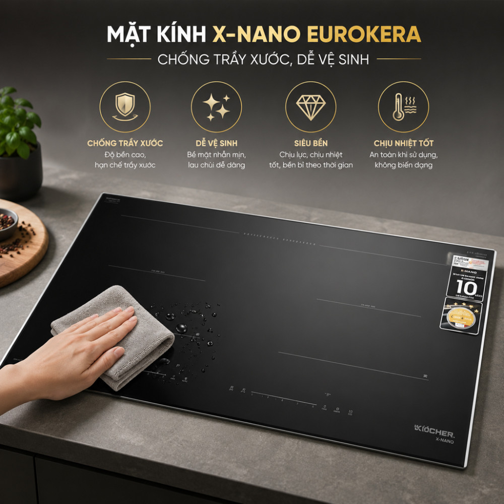 Bếp điện từ đôi Kocher X NANO 6 PLUS - Hàng chính hãng