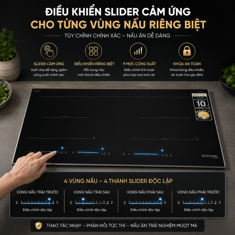 Bếp điện từ đôi Kocher X NANO 6 PLUS - Hàng chính hãng