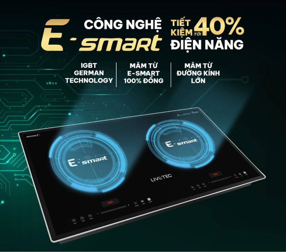 Bếp điện từ đôi Livotec LID-990M - Hàng chính hãng
