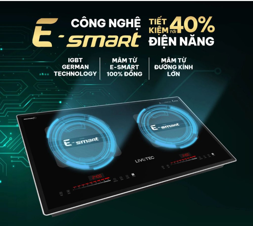 Bếp diện từ đôi Livotec LID-999M - Hàng chính hãng