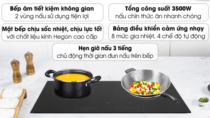 Bếp điện từ đôi Midea MC-IH3520 - Hàng chính hãng