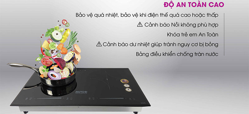 Bếp điện từ đôi Mutosi MI-92D - Hàng chính hãng