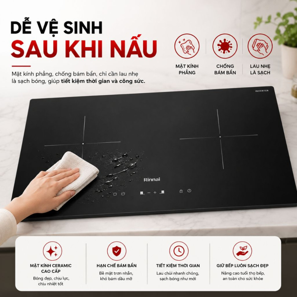 Bếp điện từ đôi Rinnai RVB-7332H-ZB - Hàng chính hãng