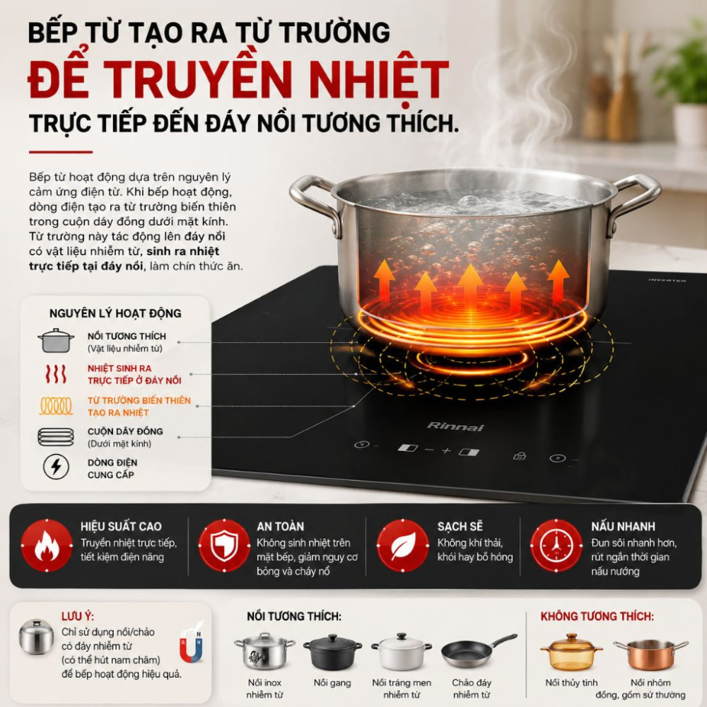 Bếp điện từ đôi Rinnai RVB-7312H-ZB - Hàng chính hãng