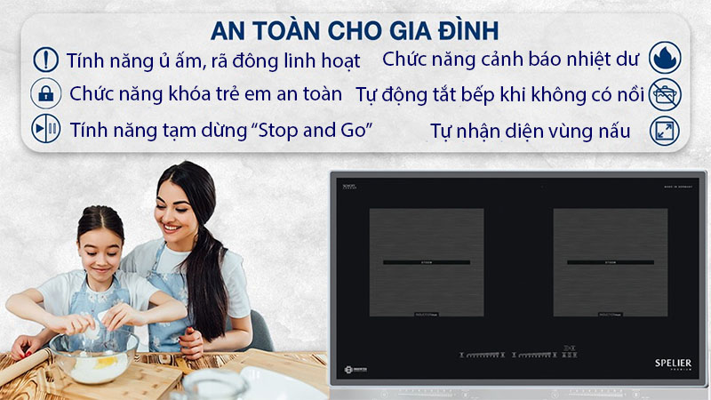 Bếp điện từ đôi Spelier SPE-IC-1088-EG - Hàng chính hãng