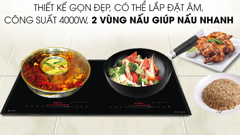Bếp điện từ đôi Spelier STL-210C - Hàng chính hãng