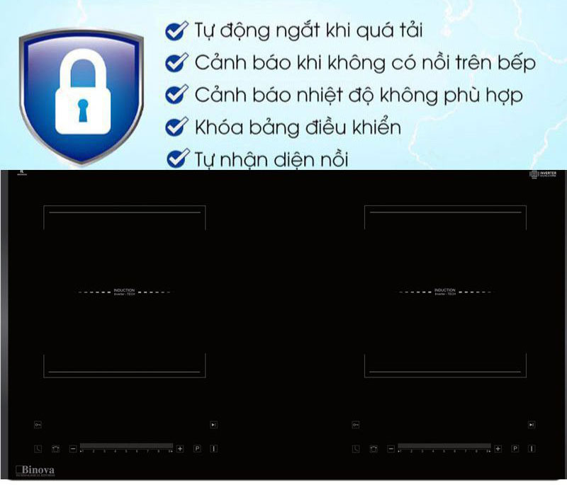 Bếp điện từ đôi Binova BI-580PLUS - Hàng chính hãng