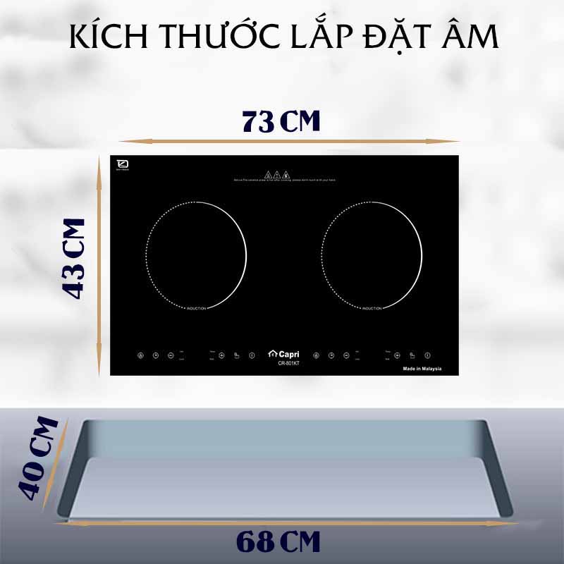 Bếp điện từ đôi Capri CR-801KT - Hàng chính hãng