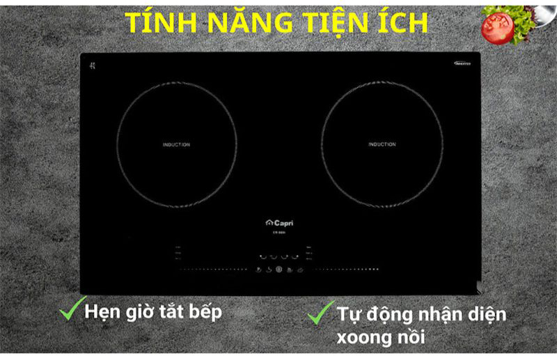 Bếp điện từ đôi Capri CR-806I - Hàng chính hãng