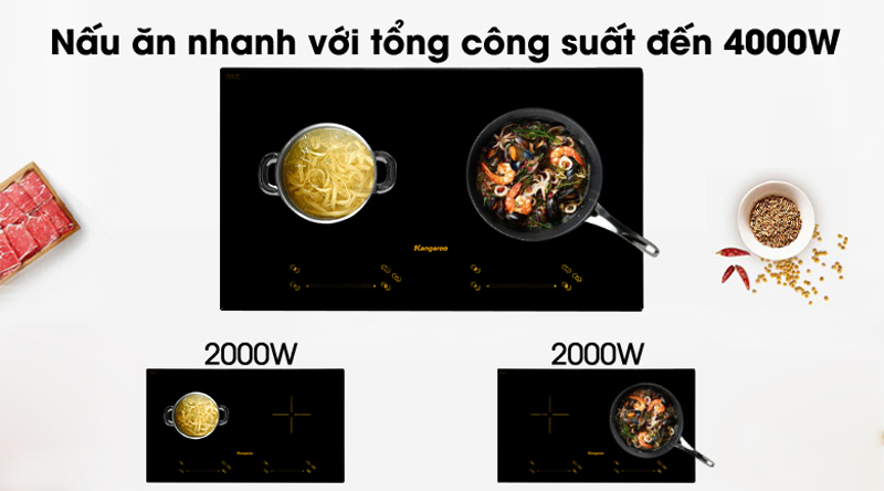 Bếp điện từ đôi Kangaroo KG856I  - Hàng chính hãng
