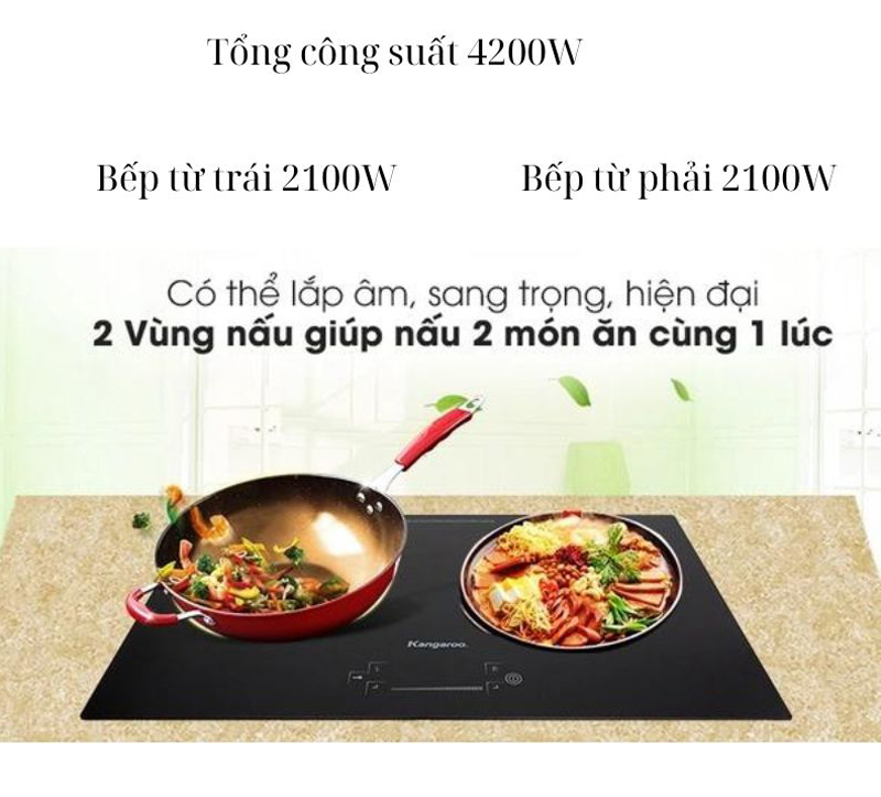 Bếp điện từ đôi  Kangaroo KG868I - Hàng chính hãng