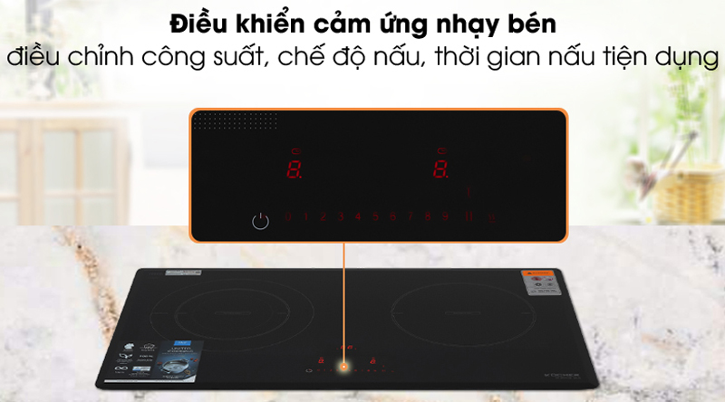 Bếp điện từ đôi Kocher DI801GE IPLUS - Hàng chính hãng