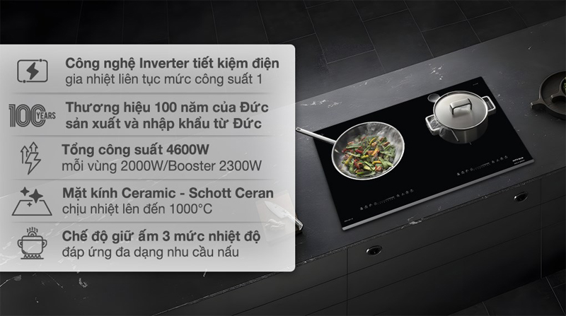 Bếp điện từ đôi Hafele HC-I7325B - Hàng chính hãng