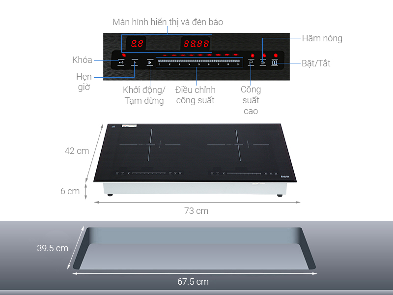 Bếp điện từ đôi  Lorca TA-1008 VN - Hàng chính hãng