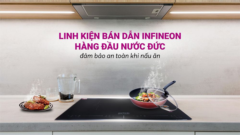 Bếp điện từ đôi Mutosi MI-86D - Hàng chính hãng
