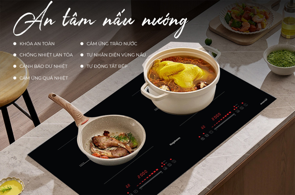 Bếp điện từ đôi Nagakawa NDI9194 - Hàng chính hãng