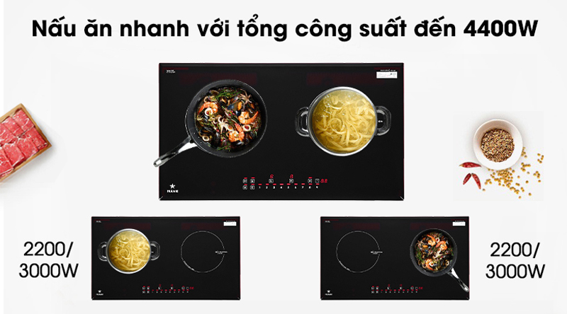 Bếp điện từ đôi Pramie PRTH-2201 - Hàng chính hãng