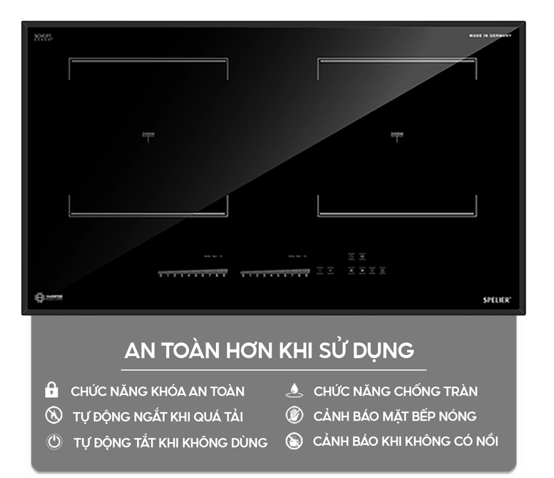 Bếp điện từ đôi Spelier SPE-IC1088B - Hàng chính hãng