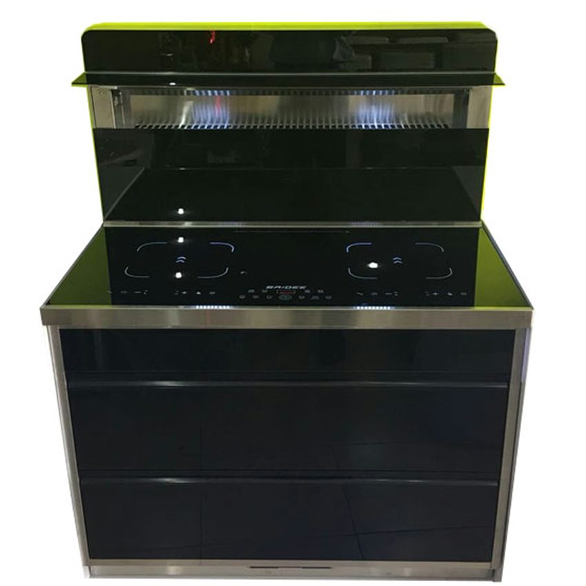 Bếp điện từ đôi tích hợp hút mùi Baidee DA12-900 - Hàng chính hãng