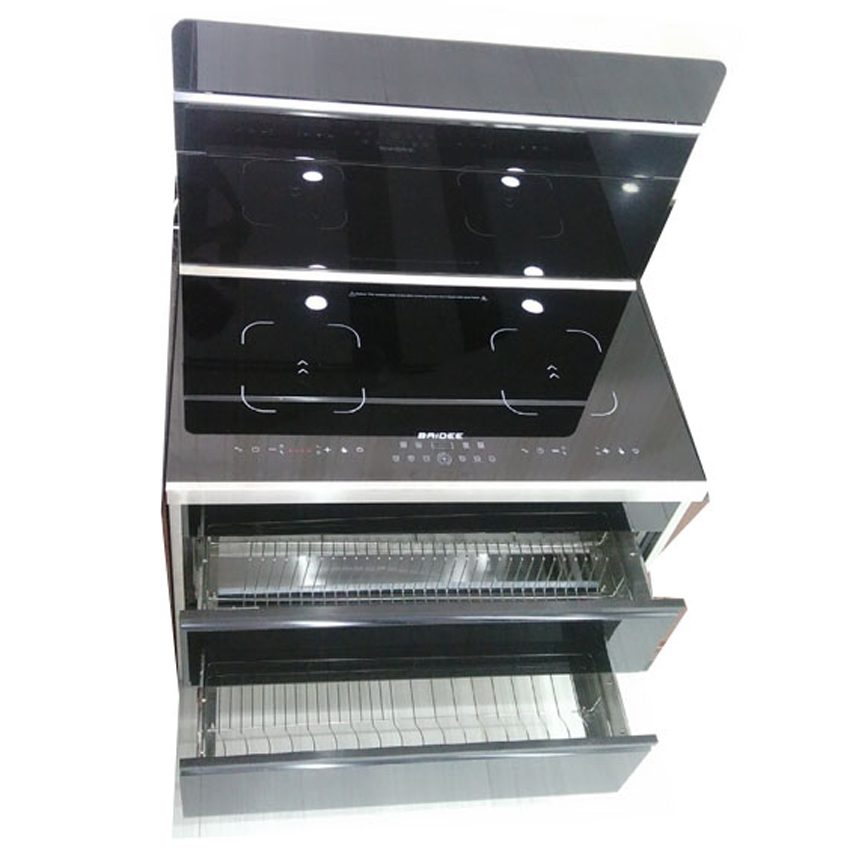 Bếp điện từ đôi tích hợp hút mùi Baidee DA12-900 - Hàng chính hãng