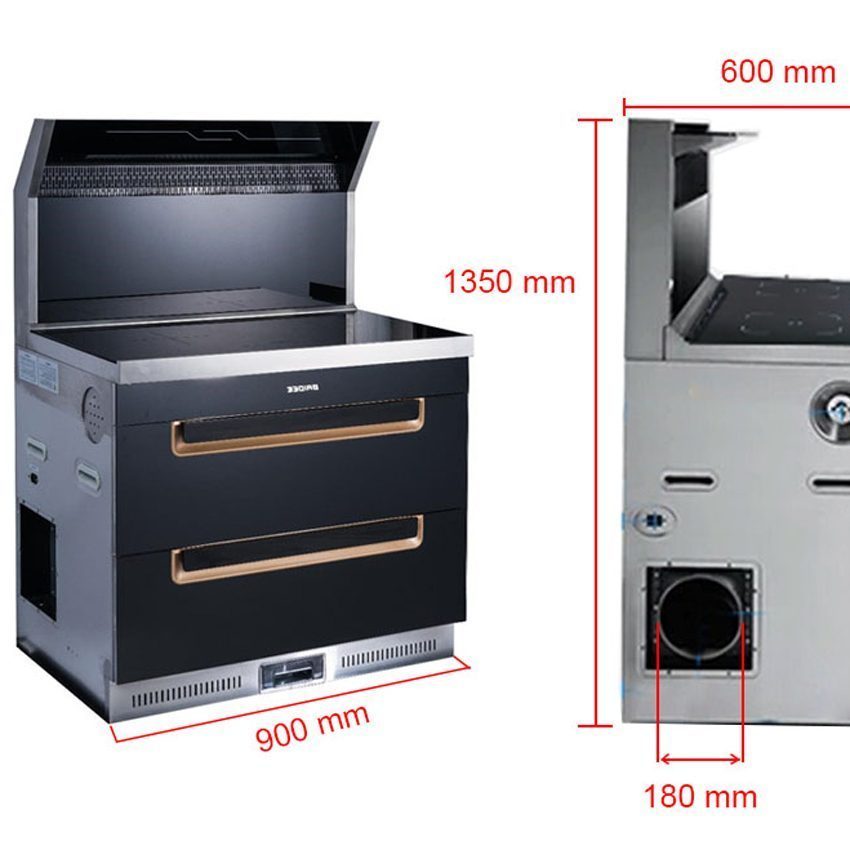 Bếp điện từ đôi tích hợp hút mùi Baidee K5-1 - Hàng chính hãng