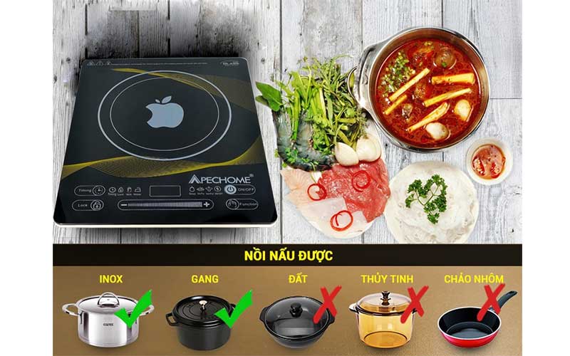 Bếp điện từ đơn Apechome APH-BT2020 - Hàng chính hãng