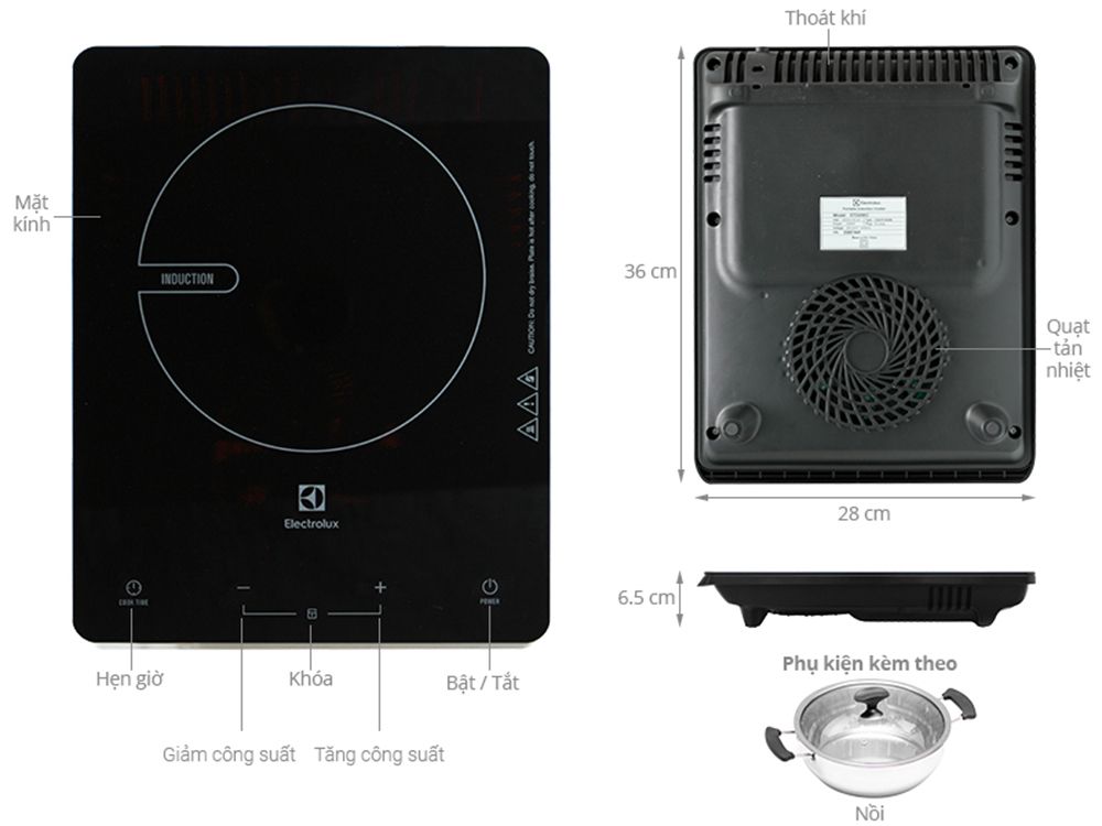 Bếp điện từ đơn Electrolux ETD29KC - Hàng chính hãng