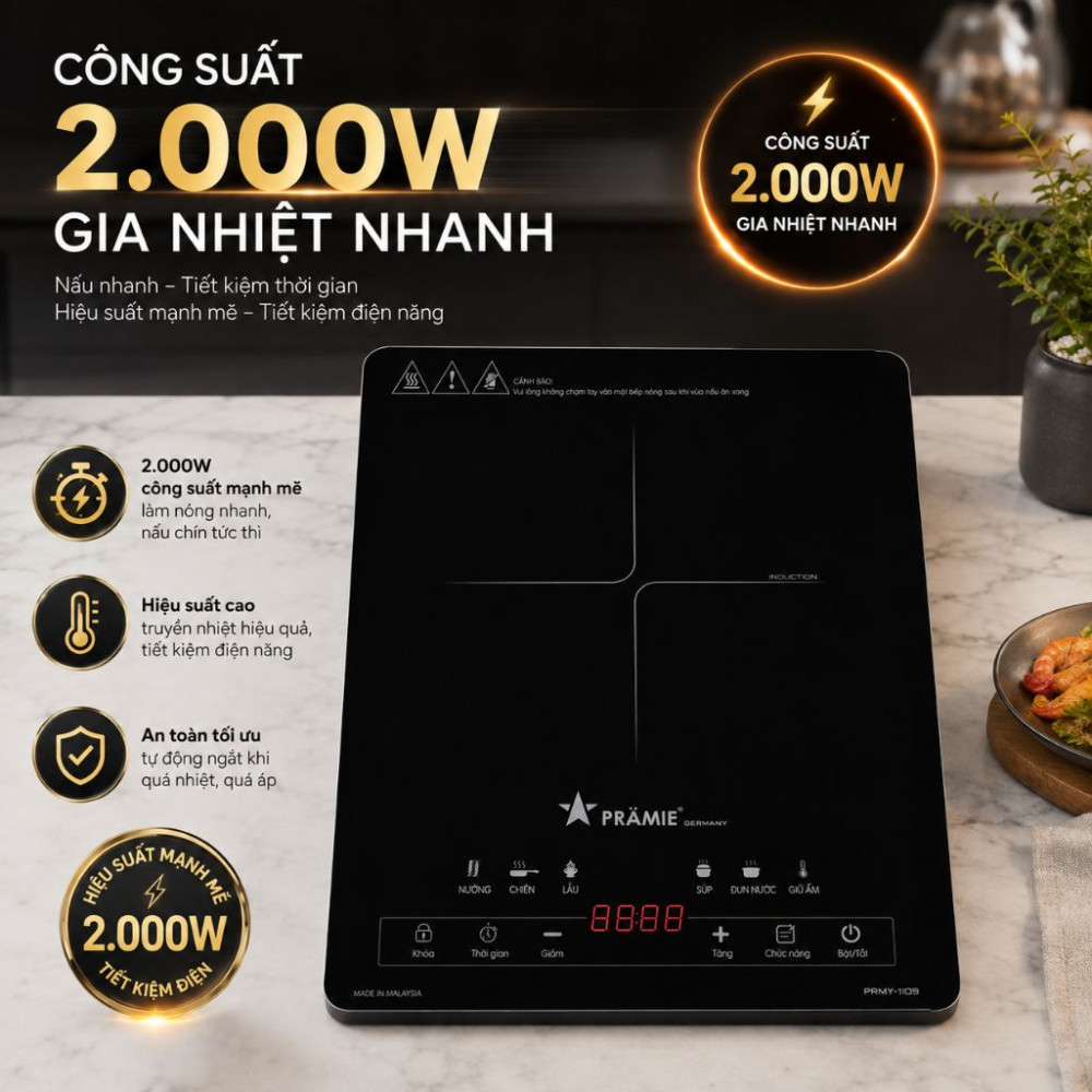 Bếp điện từ đơn Pramie PRMY-1109 - Hàng chính hãng