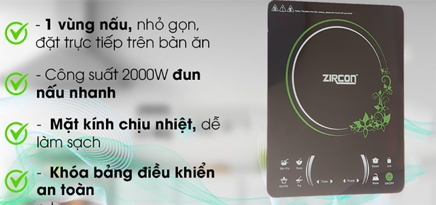 Bếp điện từ đơn Zircon ZCN-317 - Hàng chính hãng