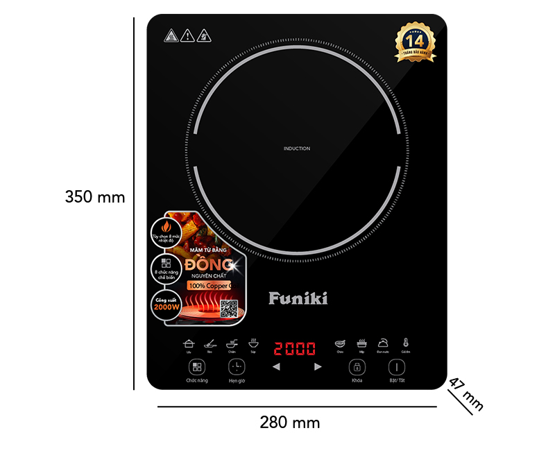 Bếp điện từ đơn Funiki HSD8162 - Hàng chính hãng