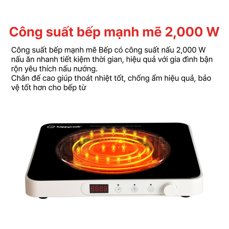 Bếp điện từ đơn Happycook HSI-200KS - Hàng chính hãng
