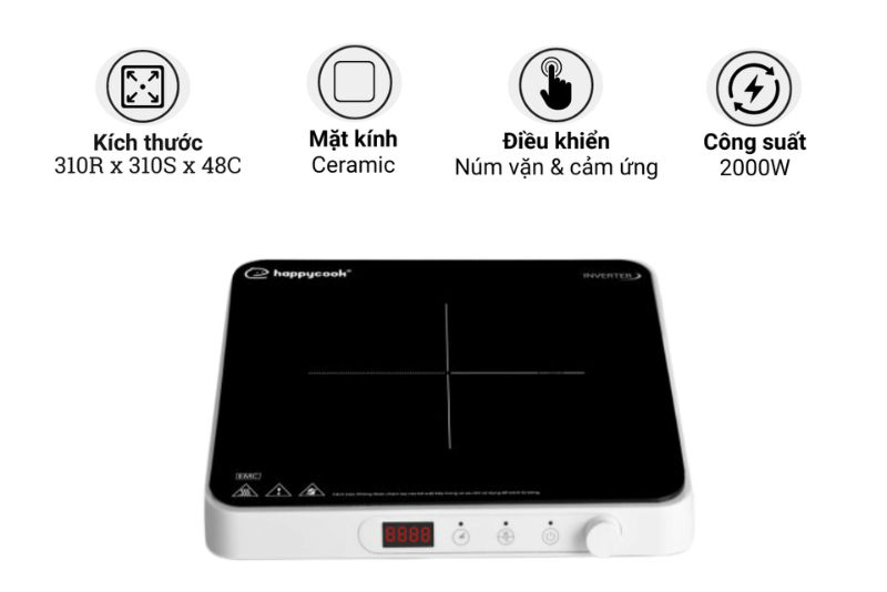 Bếp điện từ đơn Happycook HSI-200KS - Hàng chính hãng