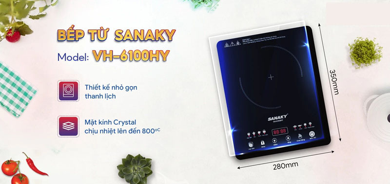 Bếp điện từ đơn Sanaky VH-6100HY - Hàng chính hãng