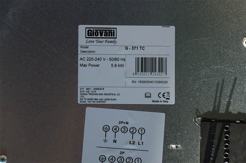 Bếp điện từ hồng ngoại Giovani G-371 TC - Hàng chính hãng