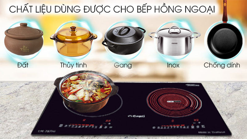 Bếp điện từ kết hợp hồng ngoại Capri CR-787HI - Hàng chính hãng