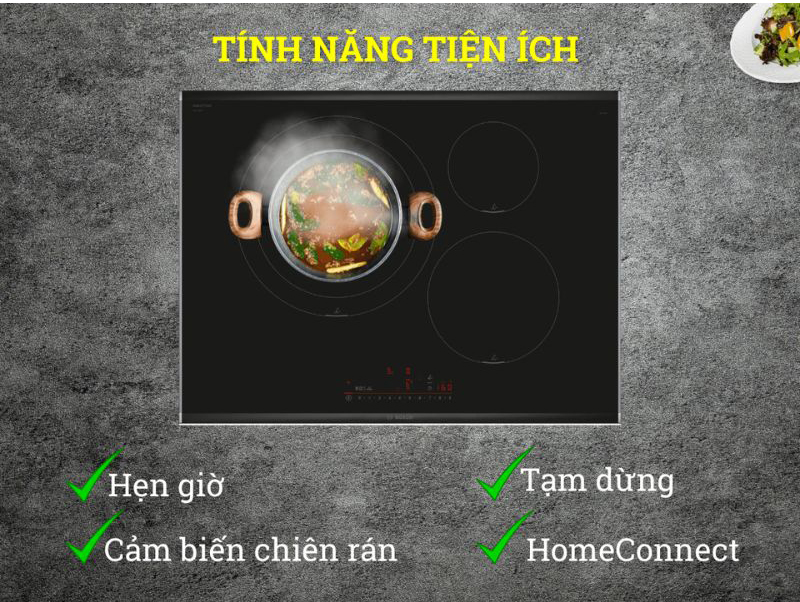 Bếp điện từ 3 vùng nấu Bosch PID775HC1E - Hàng chính hãng