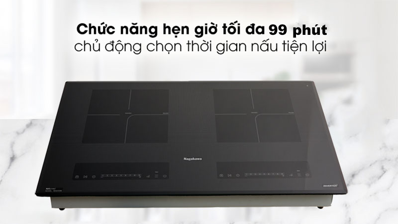 Bếp điện từ đôi Inverter Nagakawa NK2C03M - Hàng chính hãng