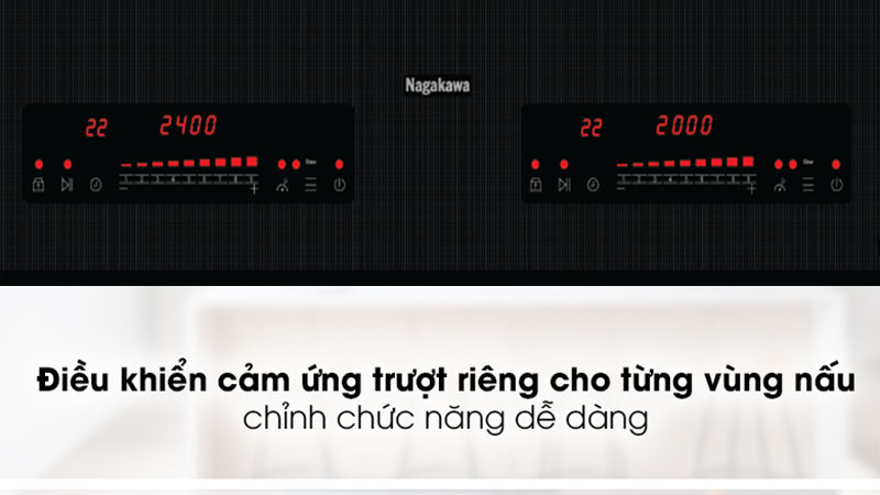 Bếp điện từ đôi Inverter Nagakawa NK2C03M - Hàng chính hãng