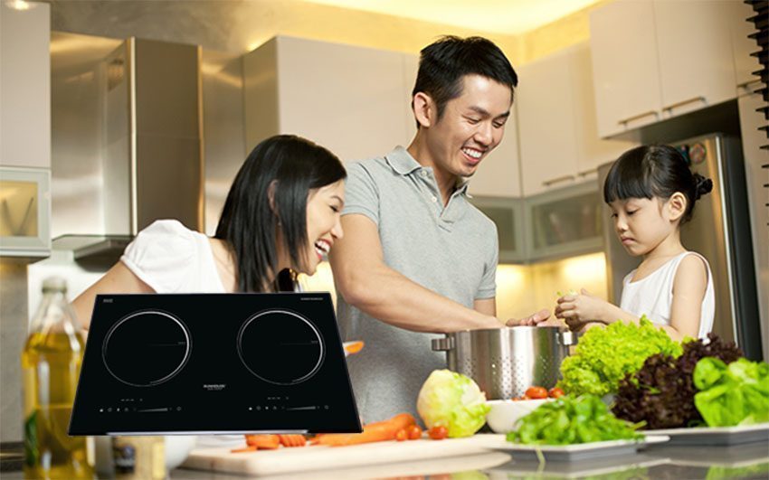 Bếp đôi điện từ Sunhouse SHB2707I - Hàng chính hãng