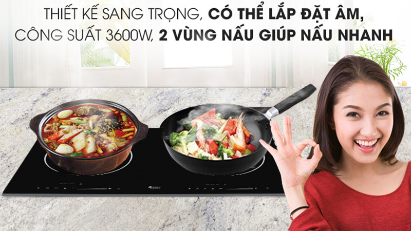 Bếp đôi hồng ngoại điện từ Arber ABI339 - Hàng chính hãng