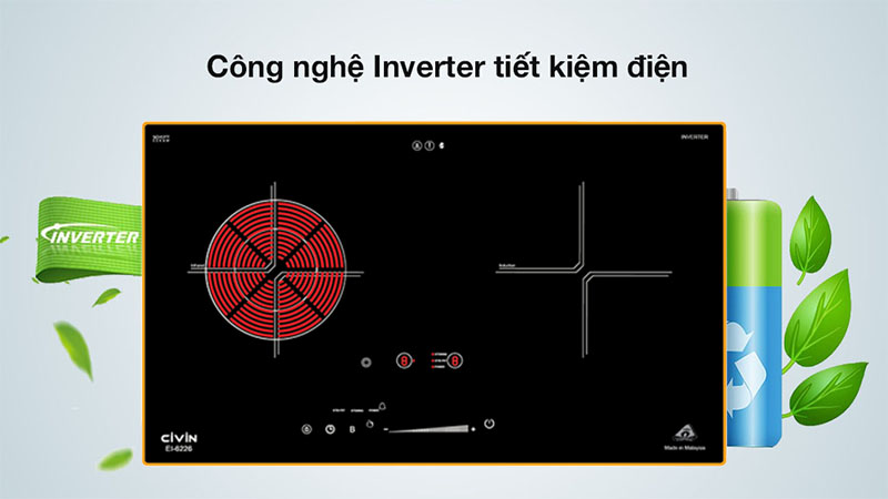 Bếp đôi điện từ hồng ngoại Civin CV-655/EI-6226 - Hàng chính hãng