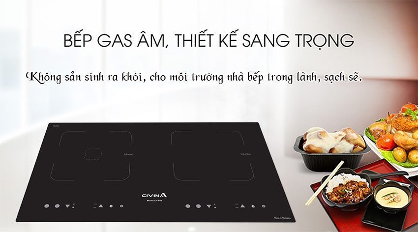 Bếp đôi điện từ hồng ngoại Civin CV-656 - Hàng chính hãng