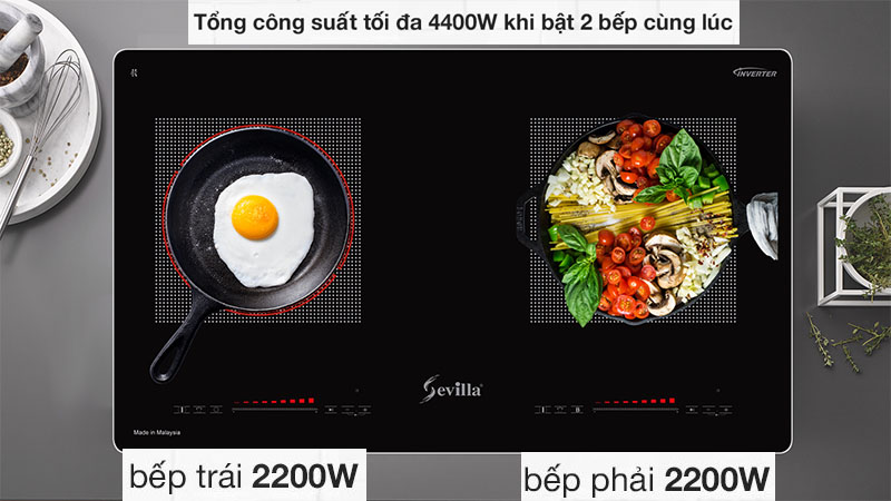 Bếp đôi điện từ hồng ngoại Sevilla SV-MB01S - Hàng chính hãng