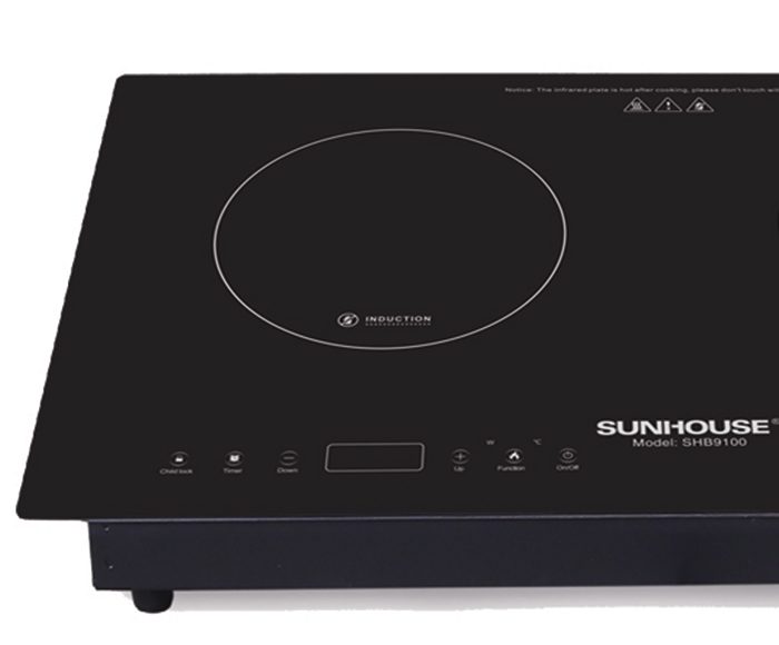 Bếp đôi điện từ hồng ngoại Sunhouse SHB9100  - Hàng chính hãng