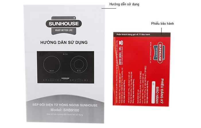 Bếp đôi điện từ hồng ngoại Sunhouse SHB9100  - Hàng chính hãng