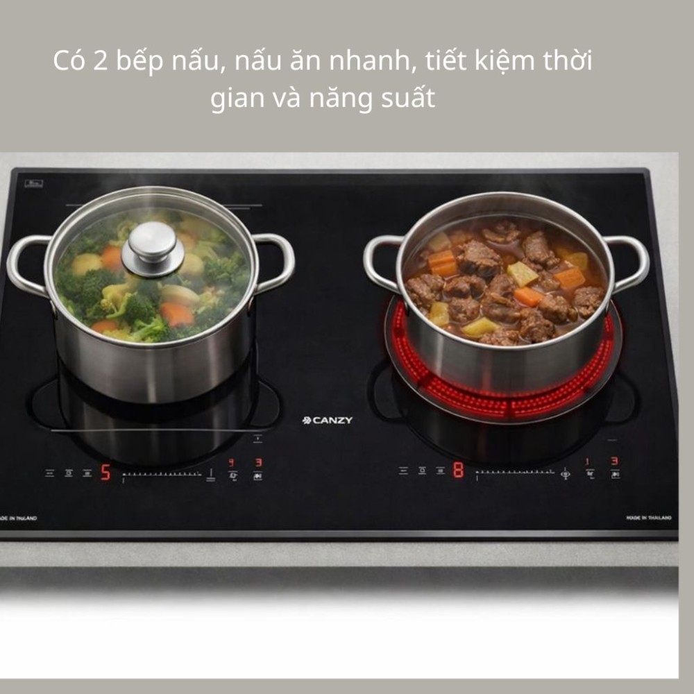 Bếp đôi hồng ngoại điện từ Canzy CZ TL 875R - Hàng chính hãng