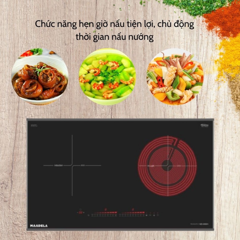 Bếp đôi hồng ngoại điện từ Maadela Hummels MD-688IH - Hàng chính hãng