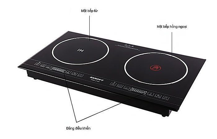 Bếp đôi hồng ngoại - điện từ Sanaky SNK-21W - Hàng chính hãng